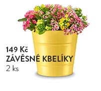 Závěsné kbelíky na květiny, 2 ks, žluté