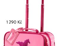 Dětský kufr na kolečkách růžový