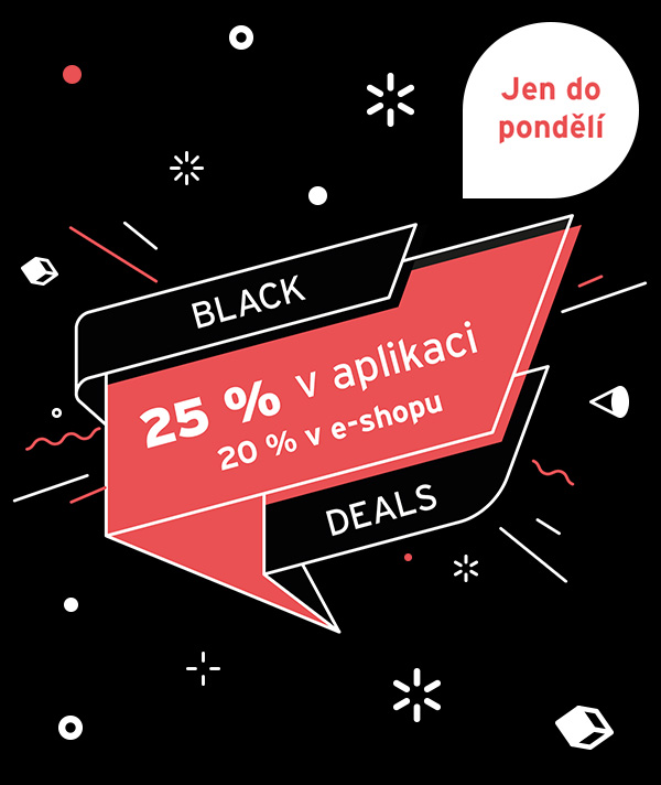 BLACK DEALS - 20% sleva v e-shopu, 25 % v appce